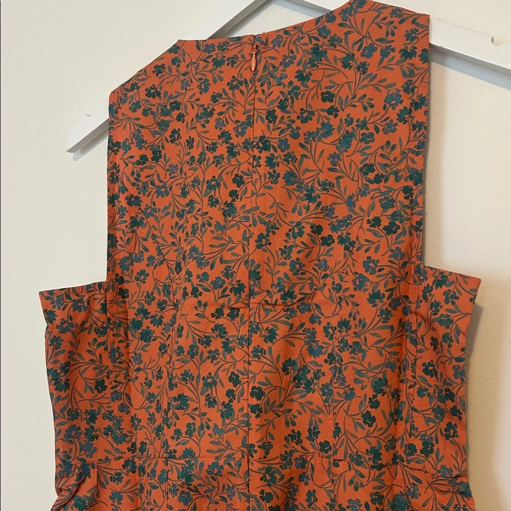 Madewell Floral Twist Front Poplin Midi Dress, Size 6 - Picture 9 of 14